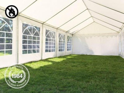 4x8m PVC Marquee / Party Tent, fire resistant white - Foto 5