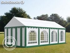 4x8m PVC Marquee / Party Tent w. Groundbar, green-white