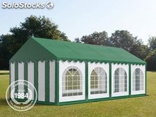 4x8m PVC Marquee / Party Tent w. Groundbar, green-white