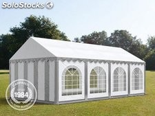4x8m PVC Marquee / Party Tent w. Groundbar, grey-white