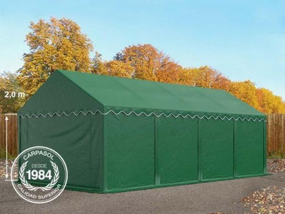 4x8m PVC Storage Tent / Shelter w. Groundbar, dark green