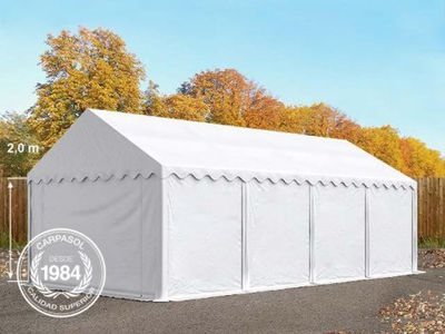 4x8m PVC Storage Tent / Shelter w. Groundbar, white