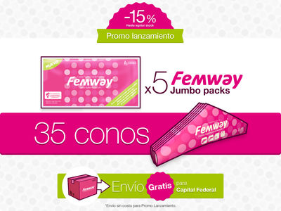 5 Femway Jumbo Packs (35 conos)