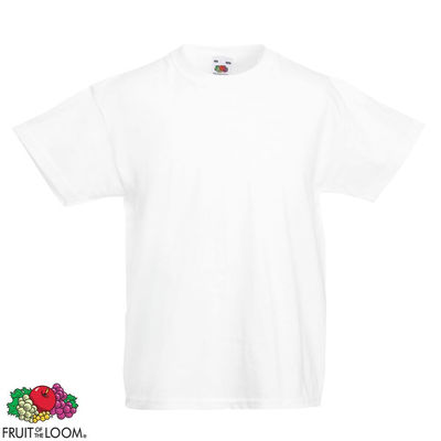 5 t-shirts enfant 100% coton blancs Fruit of the Loom Original t 140 - Photo 3