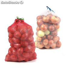 50*80cm/ 45*75cm Drawstring PP Plastic Tubular Leno Mesh Fruits Vegetables bags