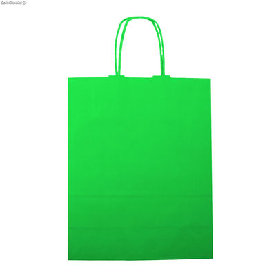 500 uds - Bolsa papel asa rizada 18 x 8 x 24 Verde claro