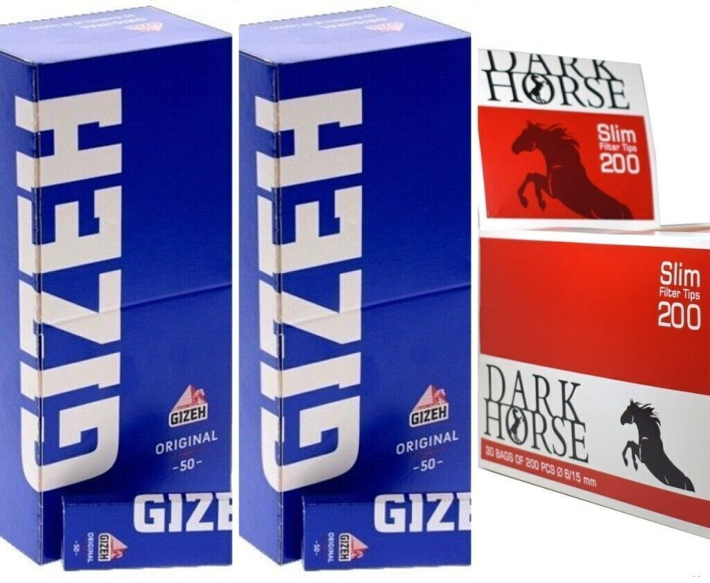 5000 Cartine Blu Originali Gizeh, Tipo A, + 6000 Filtri Dark Horse