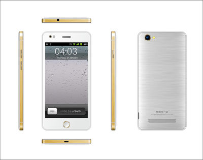 5pul smart phone pda celular i6 Android4.4 mtk6582 quad-core gsm wcdma 1gb 4gb - Foto 2