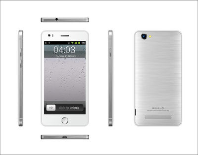 5pul smart phone pda celular i6 Android4.4 mtk6582 quad-core gsm wcdma 1gb 4gb - Foto 3