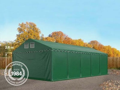 5x10m 2.6m Sides PVC Storage Tent / Shelter w. Groundbar, dark green