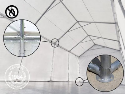 5x10m 2.6m Sides PVC Storage Tent / Shelter w. Groundbar, dark green - Foto 2