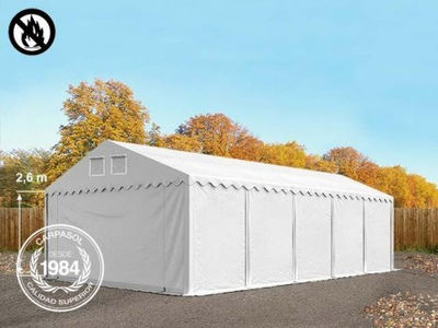 5x10m 2.6m Sides PVC Storage Tent / Shelter w. Groundbar, fire resistant white