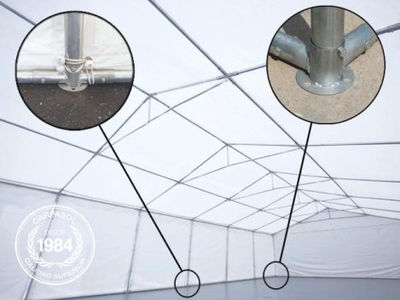 5x10m 2.6m Sides PVC Storage Tent / Shelter w. Groundbar, fire resistant white - Foto 3