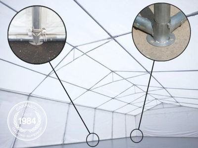 5x10m 2.6m Sides PVC Storage Tent / Shelter w. Groundbar, white - Foto 3