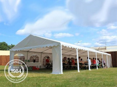 5x10m PVC Marquee / Party Tent w. Groundbar, blue-white - Foto 3