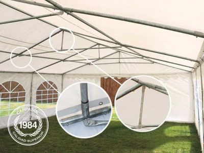 5x10m PVC Marquee / Party Tent w. Groundbar, blue-white - Foto 4