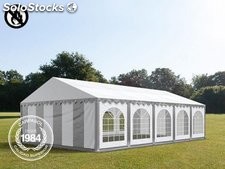 5x10m PVC Marquee / Party Tent w. Groundbar, fire resistant grey-white