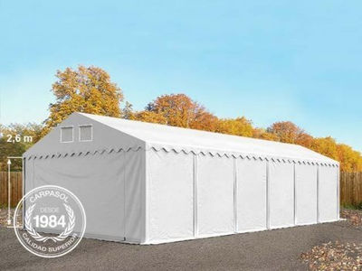 5x12m 2.6m Sides PVC Storage Tent / Shelter w. Groundbar, white