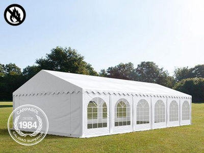 5x12m PVC Marquee / Party Tent w. Groundbar, fire resistant white