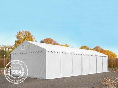5x14m 2.6m Sides PVC Storage Tent / Shelter w. Groundbar, white