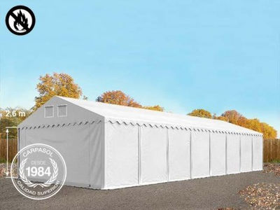 5x20m 2.6m Sides PVC Storage Tent / Shelter w. Groundbar, fire resistant white
