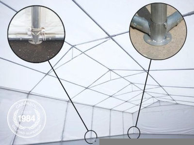 5x20m 2.6m Sides PVC Storage Tent / Shelter w. Groundbar, fire resistant white - Foto 3