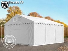 5x6m 2.6m Sides PVC Storage Tent / Shelter w. Groundbar, fire resistant white
