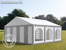 5x6m PVC Marquee / Party Tent w. Groundbar, grey-white