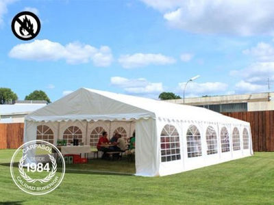 5x8m PVC Marquee / Party Tent w. Groundbar, fire resistant grey-white - Foto 2