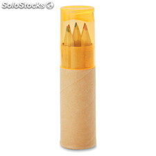 6 lápices de color en tubo naranja transparente MIMO8580-29