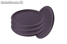 6 platos planos profesionales de cerámica refractaria gres vulcano 22x1&#39;8cm