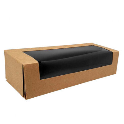 600 cajas con ventana kraft negro 615ml 20x7x5cm