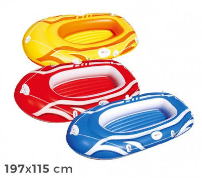 61052 Bestway Bote inflable en 3 colores 197 x 115 cm para niños y adultos Rojo