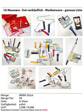 66.990 Stück Malerzubehör 1A Neuware/66,990 pcs of painting accessories 1A new - Foto 2