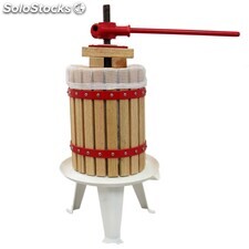 6L Prensa de Fruta Vino Sidra Jugo Extractor Manual de Madera y Acero