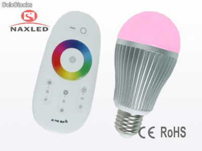 6w rgb color led globe bulb, with remote control, e27