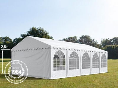 6x10m 2.6m Sides PVC Marquee / Party Tent w. Groundbar, white