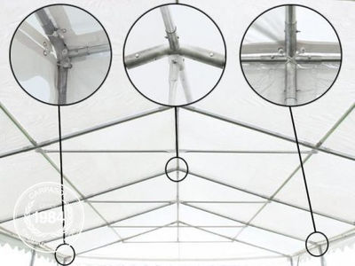6x10m 2.6m Sides PVC Storage Tent / Shelter w. Groundbar, fire resistant white - Foto 4