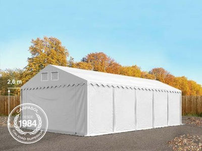 6x10m 2.6m Sides PVC Storage Tent / Shelter w. Groundbar, white