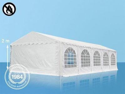 6x10m PVC Marquee / Party Tent w. Groundbar, fire resistant white