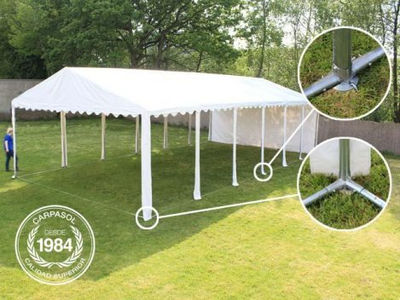 6x10m PVC Marquee / Party Tent w. Groundbar, white - Foto 5