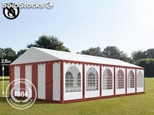 6x12m 2.6m Sides PVC Marquee / Party Tent w. Groundbar, fire resistant red-white