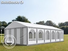 6x12m 2.6m Sides PVC Marquee / Party Tent w. Groundbar, grey-white