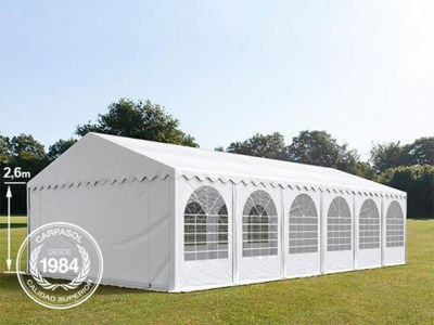 6x12m 2.6m Sides PVC Marquee / Party Tent w. Groundbar, white
