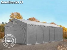6x12m 3m Sides PVC Storage Tent / Shelter w. Groundbar, grey