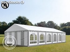 6x12m PVC Marquee / Party Tent w. Groundbar, fire resistant grey-white