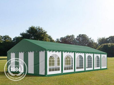 6x12m PVC Marquee / Party Tent w. Groundbar, green-white