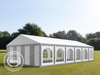 6x12m PVC Marquee / Party Tent w. Groundbar, grey-white