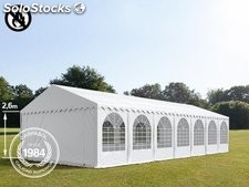 6x14m 2.6m Sides PVC Marquee / Party Tent w. Groundbar, fire resistant white