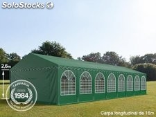 6x24m 2.6m Sides PVC Marquee / Party Tent w. Groundbar, dark green